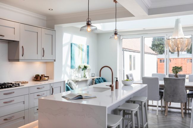 marble worktops, stylish kitchen